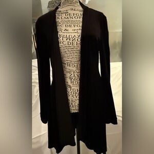 The Liza Collection Elegant Black Velvet Thin Women's Open Jacket SZ Medium HSN